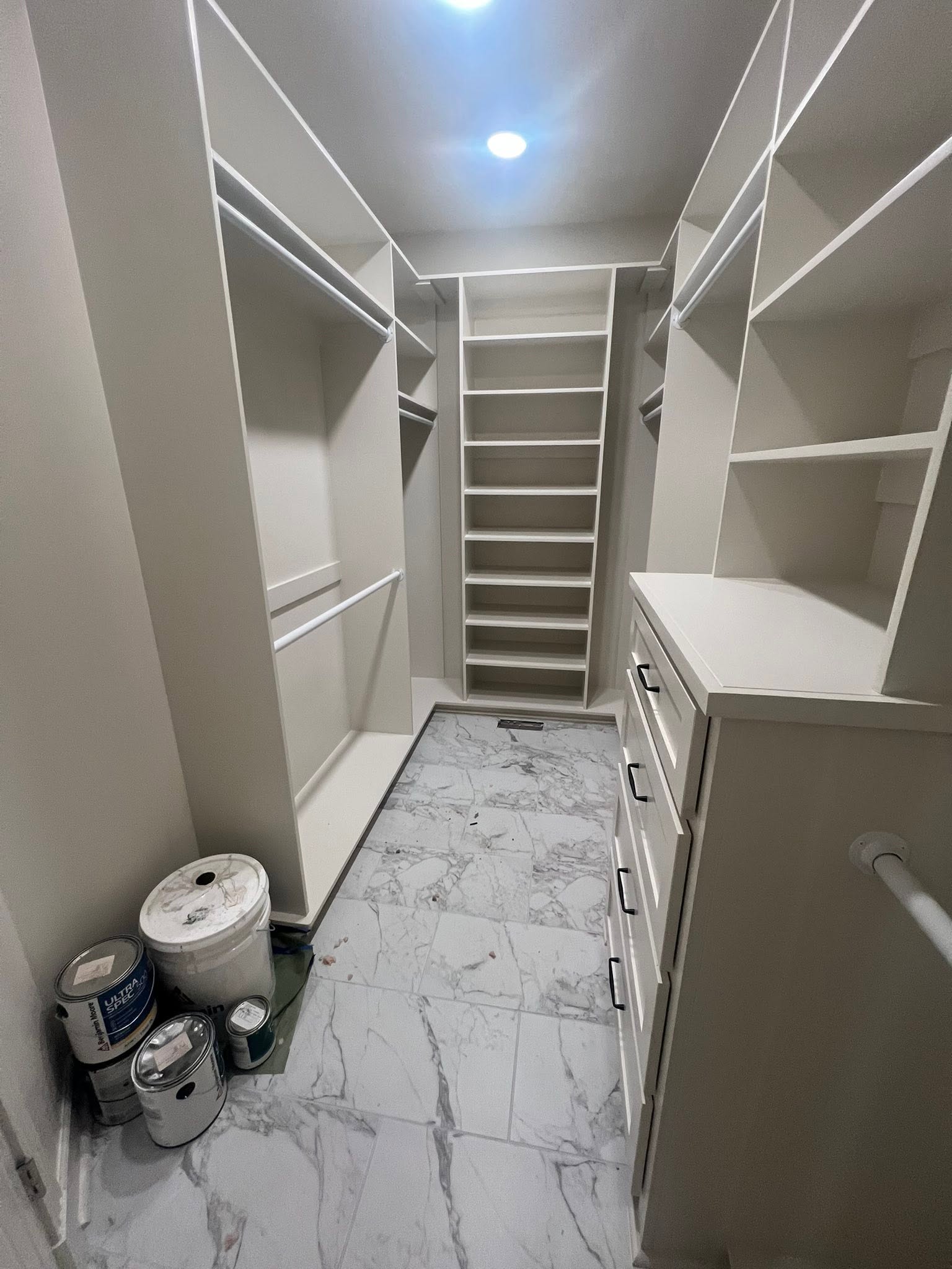 Finished bathroom and closet remodel by Mayfield Construction